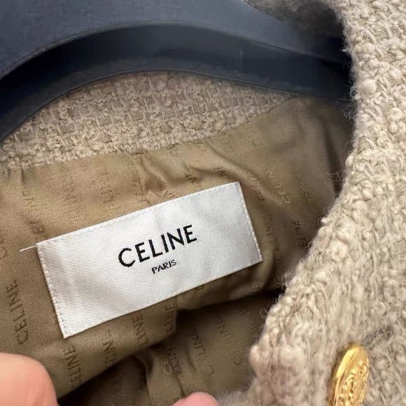 Authentic Celine Beige Tweed Blazer with Gold Buttons - Picture 2 of 7